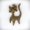 Металлическая подвеска Кошка с усами цвет античная бронза