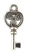 Металлическая подвеска Ключ, цвет Античное серебро