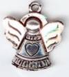 Металлическая подвеска Ангел с сердцем  цвет античное серебро