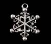 Металлическая подвеска Снежинка 8, цвет Античное серебро