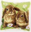 Набор для вышивания подушки Два кролика