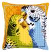 Набор для вышивания подушки Волнистые попугайчики