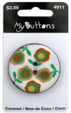  My Buttons - Coconut, 1 ., 34 , 2 ., White Flowers