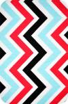 , 4848 ,  Chevrons&Zigxags Cuddle, Turq/Red/Black