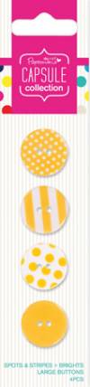 Набор пуговиц Spots & Stripes Brights - Yellow, 4 шт.