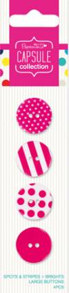 Набор пуговиц Spots & Stripes Brights - Pink, 4 шт.