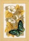 Набор для вышивания Бабочка на цветах 2, 8х12 см
