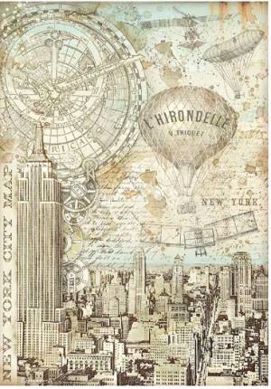   Stamperia 4 Sir Vagabond Aviator New York city map