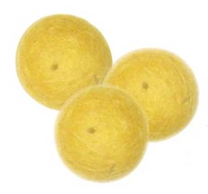 Бусины из войлока, 1 см, 15шт., цвет Желтый