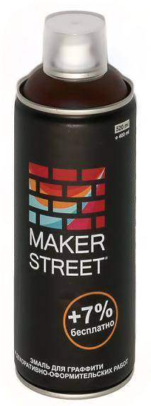 Эмаль аэрозольная для декора и граффити Makerstreet, 400мл, цвет Темный шоколад