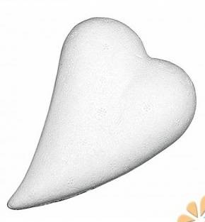 Сердце каплевидное из пенопласта, 8х5,5 см