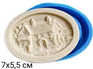 Молд силиконовый Панно (медальон) Домики